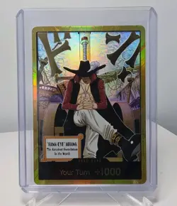DON!! Card Dracule Mihawk Gold The Azure Sea's Seven Foil One-Piece CCG TCG - Image 1