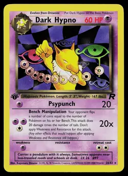 Pokemon Card - Dark Hypno Team Rocket 26/82 Rare 1st Edition - Image 1