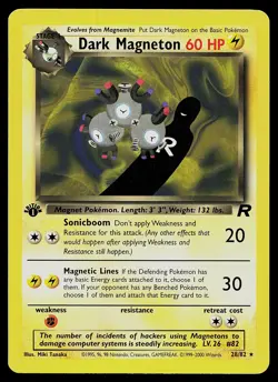Pokemon Card - Dark Magneton Team Rocket 28/82 Rare 1st Edition - Image 1