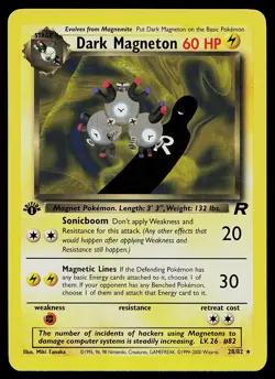 Pokemon Card - Dark Magneton Team Rocket 28/82 Rare 1st Edition - Image 1