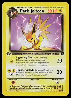 Pokemon Card - Dark Jolteon Team Rocket 38/82 Uncommon 1st Edition - Image 1