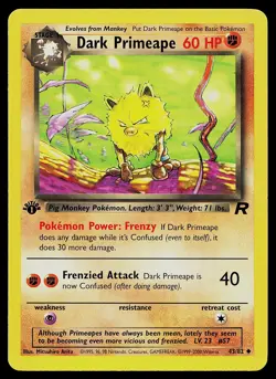 Pokemon Card - Dark Primeape Team Rocket 43/82 Uncommon 1st Edition - Image 1
