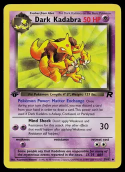 Pokemon Card - Dark Kadabra Team Rocket 39/82 Uncommon 1st Edition - Image 1