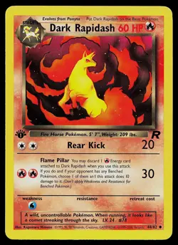 Pokemon Card - Dark Rapidash Team Rocket 44/82 Uncommon 1st Edition - Image 1