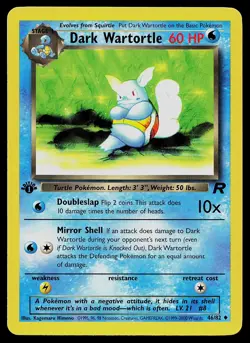 Pokemon Card - Dark Wartortle Team Rocket 46/82 Uncommon 1st Edition - Image 1