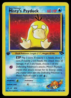 Pokemon Card - Misty's Psyduck Gym Challenge 90/132 Common 1st Edition - Image 1