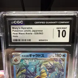 Pokemon Card Misty's Gyarados R 026/063 SV9a Heat Wave Arena CGC 10 Gem Mint - Image 2