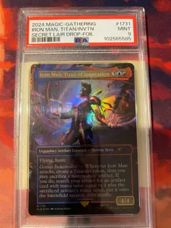 MTG Secret Lair Drop Iron Man Titan of Innovation Foil PSA 9 - Image 1