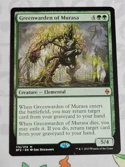C3702 MAGIC MTG ALARA BATTLE FOR ZENDIKAR GREENWARDEN OF MURASA NM MYTHIC - Image 1