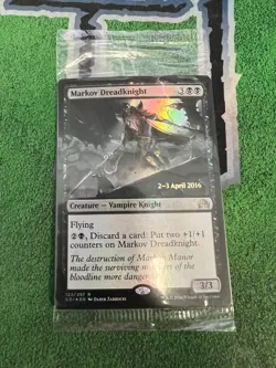 MTG SEALED Markov Dreadknight 122/297 Shadows Over Innistrad Prerelease Promo - Image 1
