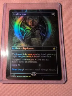 Leyline Axe Borderless Foil Foundations of Magic the Gathering - Image 1
