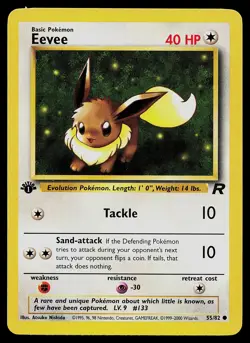 Pokemon Card - Eevee 1st Edition Team Rocket 55/82 Common - Image 1