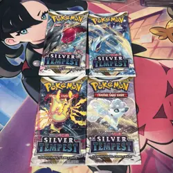 Lot of 4 Pokemon Silver Tempest Sealed Booster Packs - All 4 Pack Arts - Image 1
