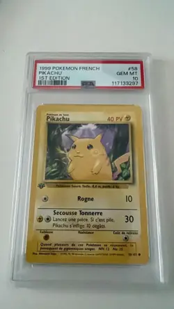 Carte Pokemon Pikachu 58/102 Set de Base Edition 1 PSA 10 GEM MINT 🇫🇷🔥 - Image 1
