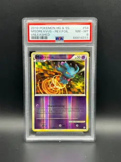 Pokemon PSA 8 NM-MT Misdreavus 54/95 HGSS Unleashed Reverse Holo 2010 S#4311 - Image 1