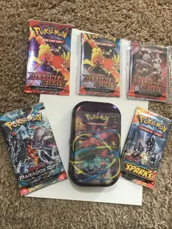 Pokemon TCG Mega Evolutions Mega Heros Mini Tin Venusaur & Five S&V Packs - Image 1