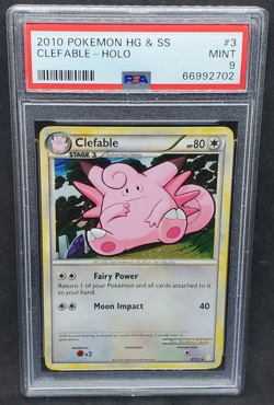 Pokemon PSA 9 MINT Clefable 3/123 HeartGold & SoulSilver Holo Rare 2010 S#2702 - Image 1