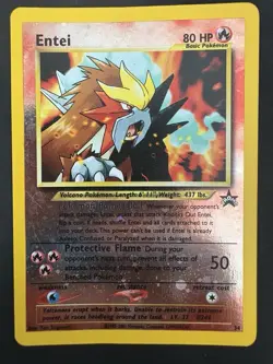 Pokemon Vintage Reverse Holo Promo Entei WoTC Black Star - Image 1