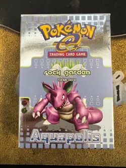 Pokemon COMPLETE IN BOX Aquapolis Rock Garden Theme Deck! CIB Grass/Fighting - Image 2