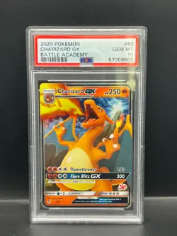 Pokemon PSA 10 GEM Charizard GX 9/68 Battle Academy #60 Stamped Holo 2020 S#9668 - Image 1