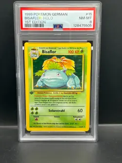 Pokemon PSA 8 NM-MT GERMAN Venusaur (Bisaflor) 15/102 Base Set Holo 1st Ed #5505 - Image 1