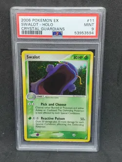 Pokemon PSA 9 MINT Swalot 11/100 EX Crystal Guardians Holofoil Rare 2006 S#3594 - Image 1