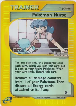 Pokemon Nurse 145/165 Expedition Base Set Reverse Holo MP - Image 1
