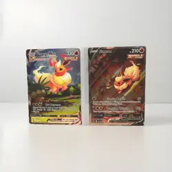 Flareon V SWSH179 and Flareon Vmax SWSH180 Full Art Sword & Shield Promo Pokemon - Image 1