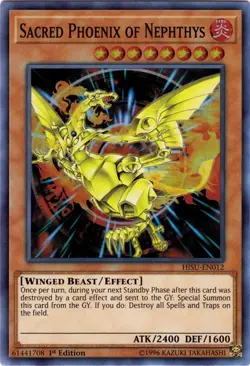 Sacred Phoenix of Nephthys - HISU-EN012 - Super Rare - 1st Edition - Lightly Pla - Image 1