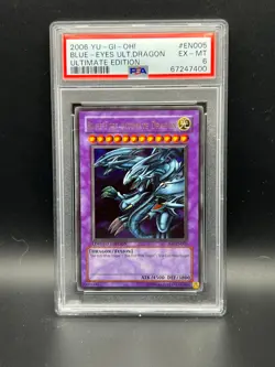 Yugioh PSA 6 EX-MT Blue-Eyes Ultimate Dragon JMP-EN005 Ultimate Edition S#7400 - Image 1