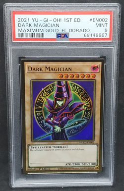 Yugioh PSA 9 MINT Dark Magician MGED-EN002 1st Edition Maximum Gold El Dorado - Image 1