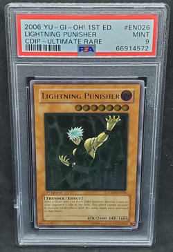 Yugioh PSA 9 MINT Lightning Punisher CDIP-EN026 1st Edition Ultimate Rare 2006 - Image 1
