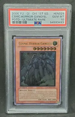 Yugioh PSA 10 GEM MINT Cosmic Horror Gangi'el POTD-EN029 1st Ed. Ultimate Rare - Image 1