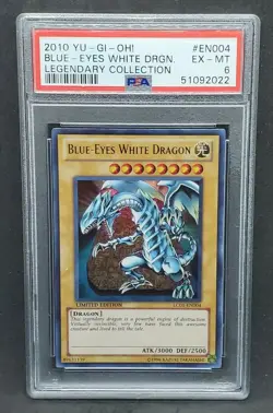 Yugioh PSA 6 EX-MT Blue-Eyes White Dragon LC01-EN004 Ultra Rare Legendary Coll. - Image 1