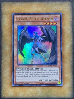 Yugioh Blackwing - Shura the Blue Flame LC5D-EN114 Ultra Rare 1st Ed NM - Image 1