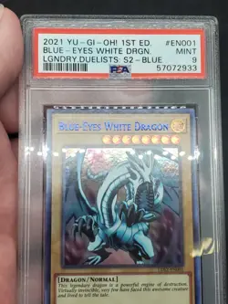 Yugioh PSA 9 MINT Blue-Eyes White Dragon (Blue) LDS2-EN001 1st Ed. Ultra Rare - Image 3