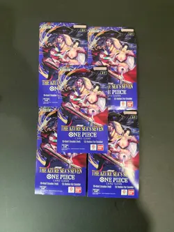 One Piece Op-14 Sleeved Booster Pack The Azure Sea’s Seven LOT OF 5 PACKS - Image 1