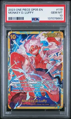 Monkey D. Luffy OP05-119 One Piece Awakening/New Era SEC PSA 10 GEM MINT - Image 3