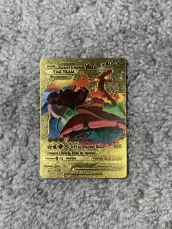Venusaur, Charizard & Blastoise VMax Tag Team Gold Foil Fan Art Card NM - Image 1