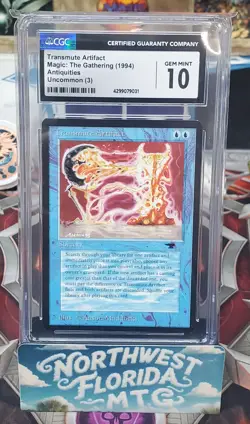 Graded MTG Card - CGC 10 - Antiquities - Transmute Artifact - Image 1