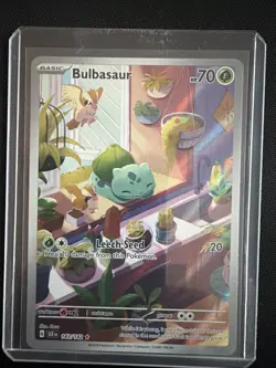 Pokemon TCG Bulbasaur Stellar Crown Illustration Rare Holo Card 143/142 Mint - Image 1