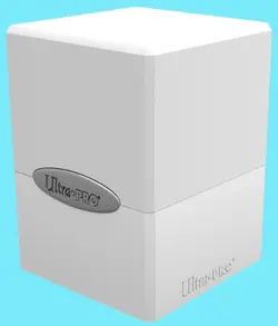 ULTRA PRO ARCTIC WHITE SATIN CUBE DECK BOX Card Compartment Storage Case mtg - Image 1