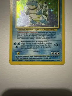 Blastoise Base Set Unlimited Holo Rare 2/102 HP - Pokemon Card WOTC 1999 - Image 3