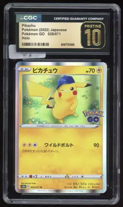 ✨✨ CGC 10 Pristine Pikachu Holo 028/071 Pokemon GO s10b Pokemon Card - Image 1