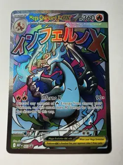 Pokemon Mega Charizard X EX 023 Me: Mega Evolution Promo Holo Full Art TCG Card - Image 1
