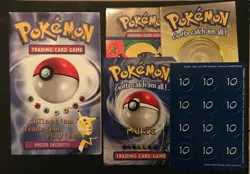 4 X Pokemon Rulebook Card List Manual WOTC Wizards Damage Counters Mini Poster - Image 1