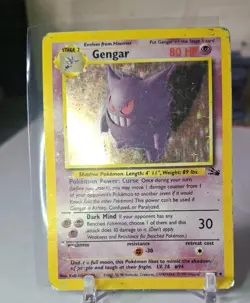 Pokemon TCG Gengar Fossil Holo Card 5/62 Unlimited Rare HP condition - Image 1