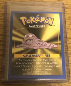 1999 Pokemon Kelloggs Cereal Game Tip Card Grimer #88 - Image 1