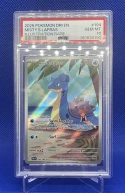 Pokemon Misty's Lapras 194/182 PSA 10 Card Gem Mint Destined Rivals - Image 1