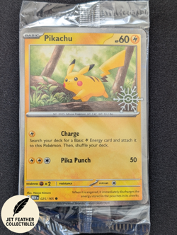 Pikachu 025/165 Pokemon Holiday Calendar Snowflake Stamped Promo | Sealed - Image 1